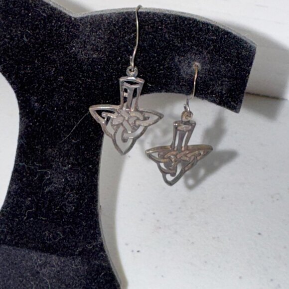 Celtic Triangle Dangle Earrings - Picture 10 of 14